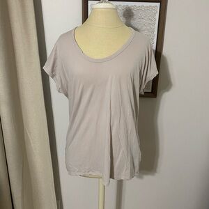 Barefoot Dreams Malibu Collection Scoop Neck Tunic Soft Cream Short Sleeve Tee